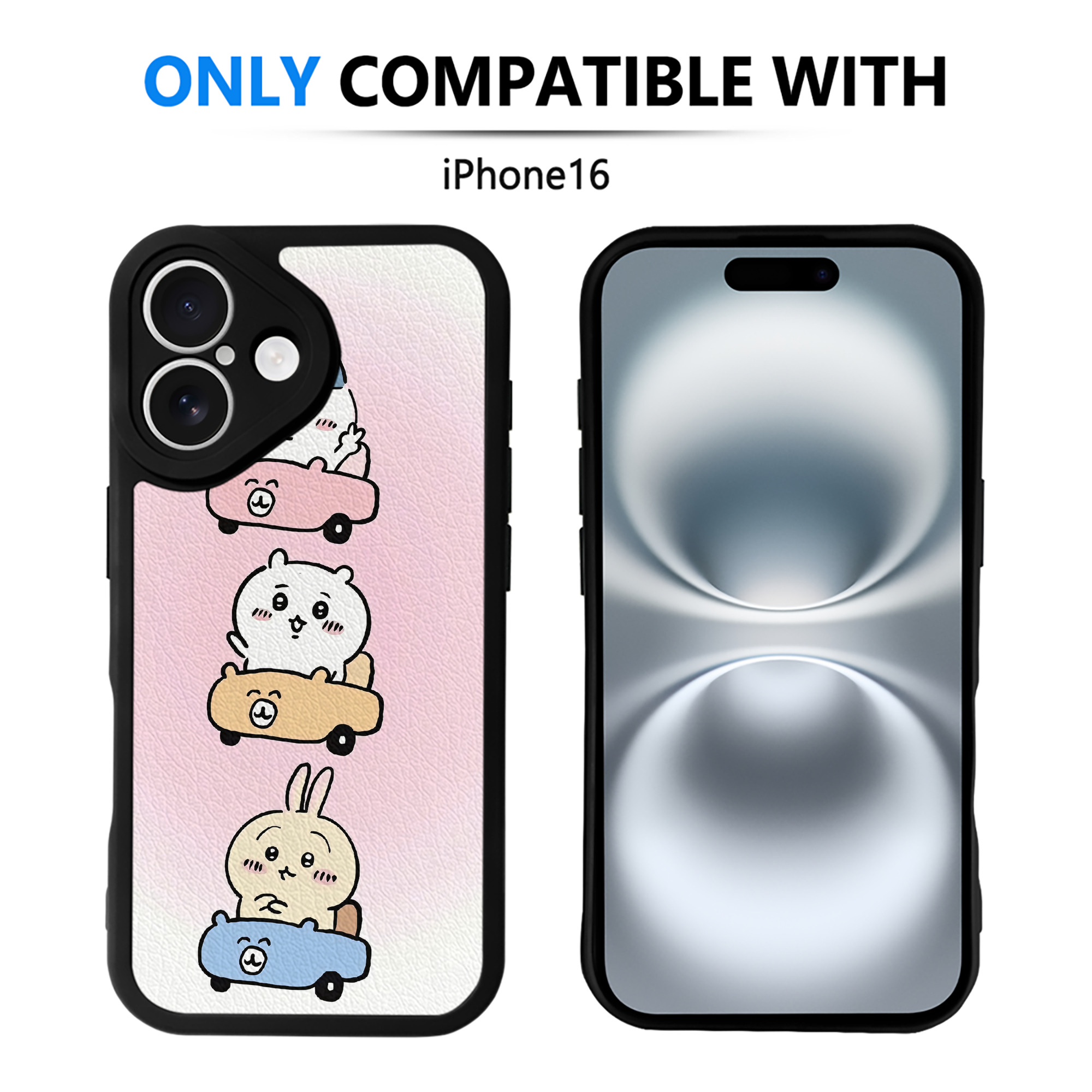 （画像用） ちいかわ Chii-kawa 【iPhone 16シリーズ対応】シリコンスマホケース（レザー調） 材質：シリコン